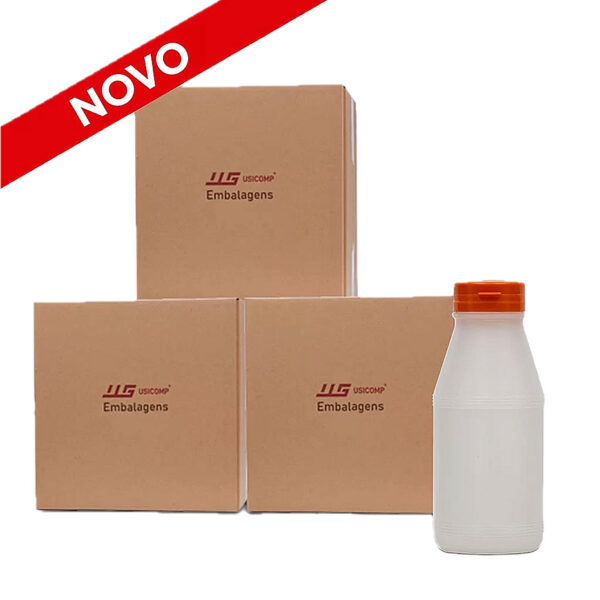 Combo 3 Caixas Garrafa PEAD 200ml Redonda com Tampa Pressão